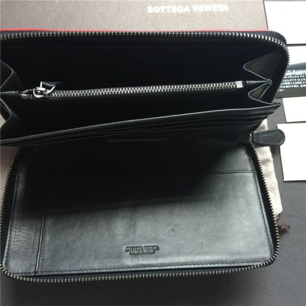 未使用品 BOTTEGA VENETA☆ボッテガヴェネタ 長財布 ブラックxブルー