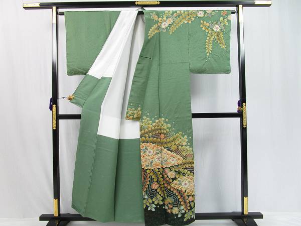 振袖 豪華 桐屋 翠山工房 金通し 金彩 辻が花 身丈164cm 撥水加工