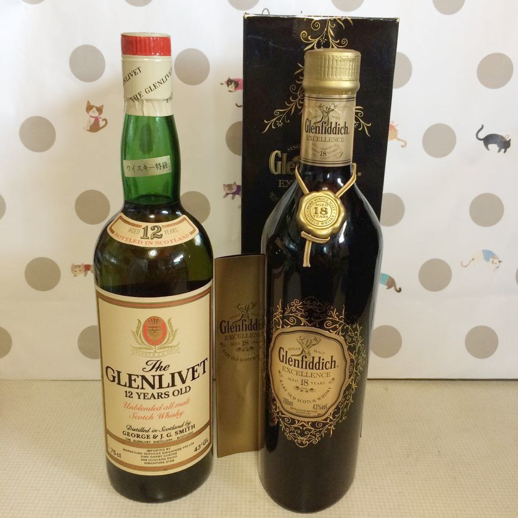 グレンリベット12年アンブレ特級従価750ml アザミ グレンフィデック18