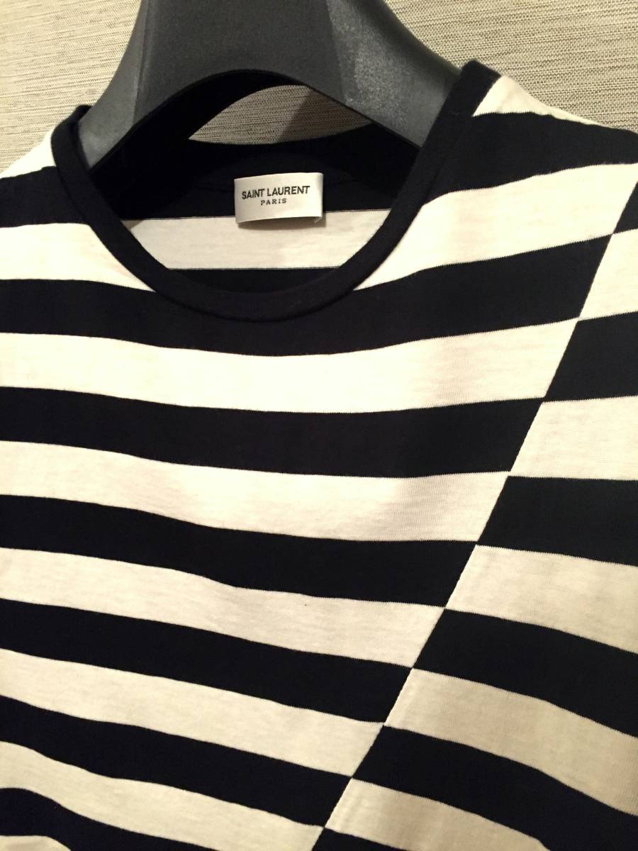 saint laurent SS2015 エディ期クロップドボーダースウェット