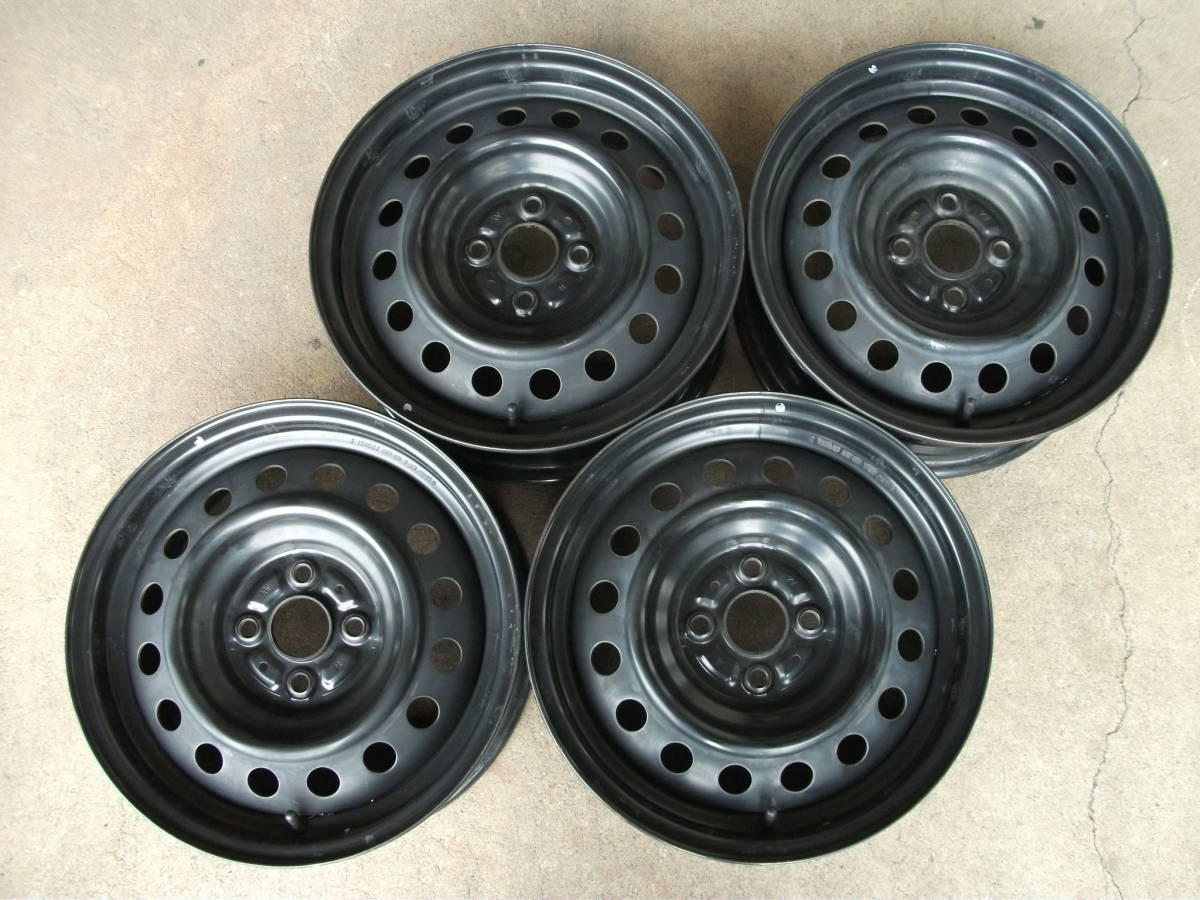 PCD100 純正 スチール 4本トヨタ 15×6J 4穴 オフセット ホイール 