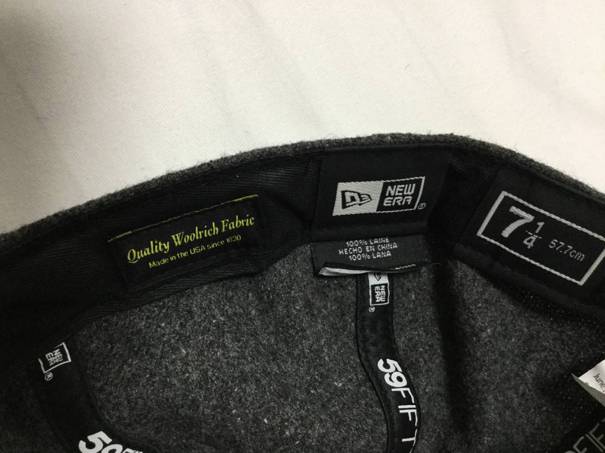 美品 Supreme Woolrich Box Logo New Era ウールリッチ グレー