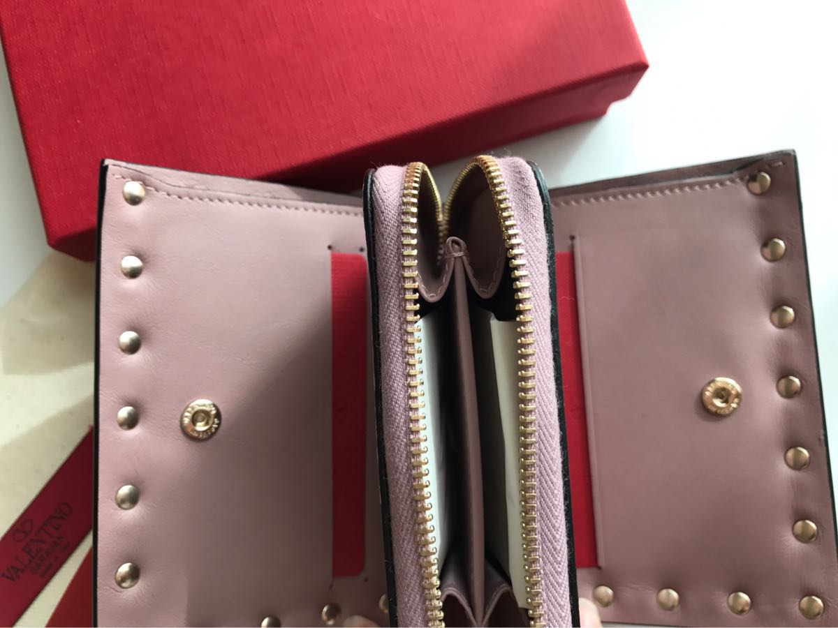新品未使用valentinogaravaniヴァレンティノコンパクトロックスタッズウォレットミニ財布