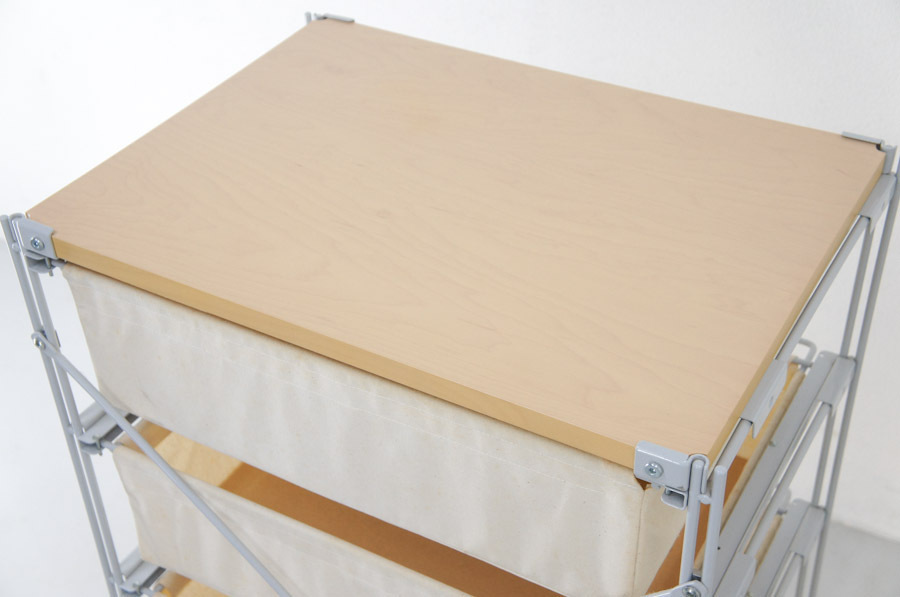 ☆MUJI 無印良品☆スチールユニットシェルフ4段☆帆布バスケット 木製