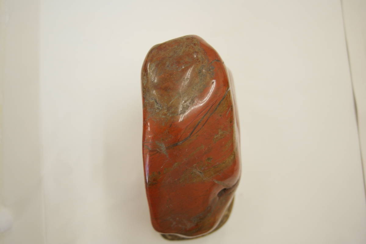 希少・美石佐渡 希少 佐渡産赤玉石 台座付 五色石 水石 原石 鑑賞