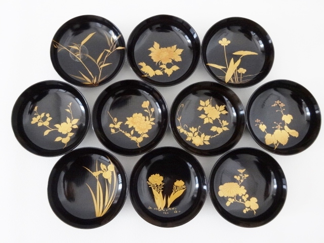 BK407 時代輪島塗 宝船図金蒔絵 波千鳥 吸物椀 1客 木製 茶道具 懐石
