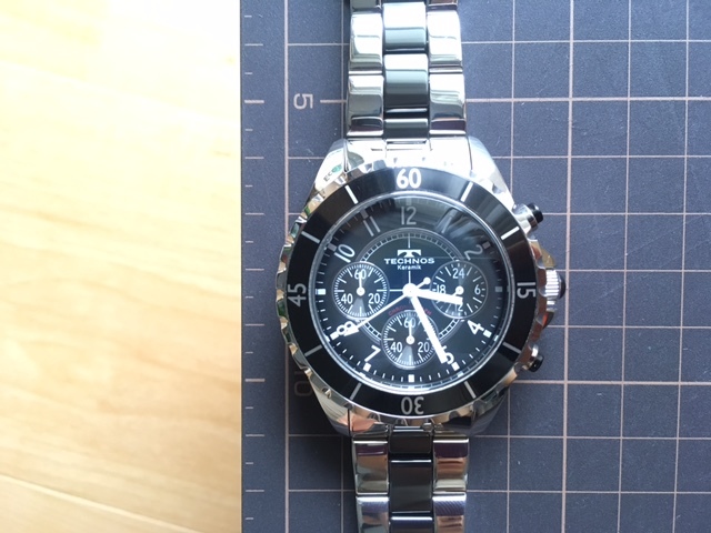 美品 TECHNOS/テクノス keramik クロノグラフ T3032 セラミック 