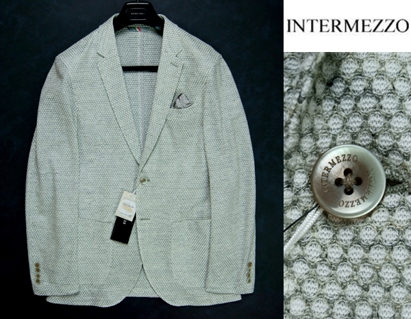得価，HOT 盛夏 INTERMEZZO インターメッツォ PREMIUM Dry Linen 程良いシャリ感 リネン 清涼 ニット ジャケット LL 白薄灰(XLサイズ以上)｜売買されたオークション情報、yahooの商品情報をアーカイブ公開 - オー XLサイズ以上