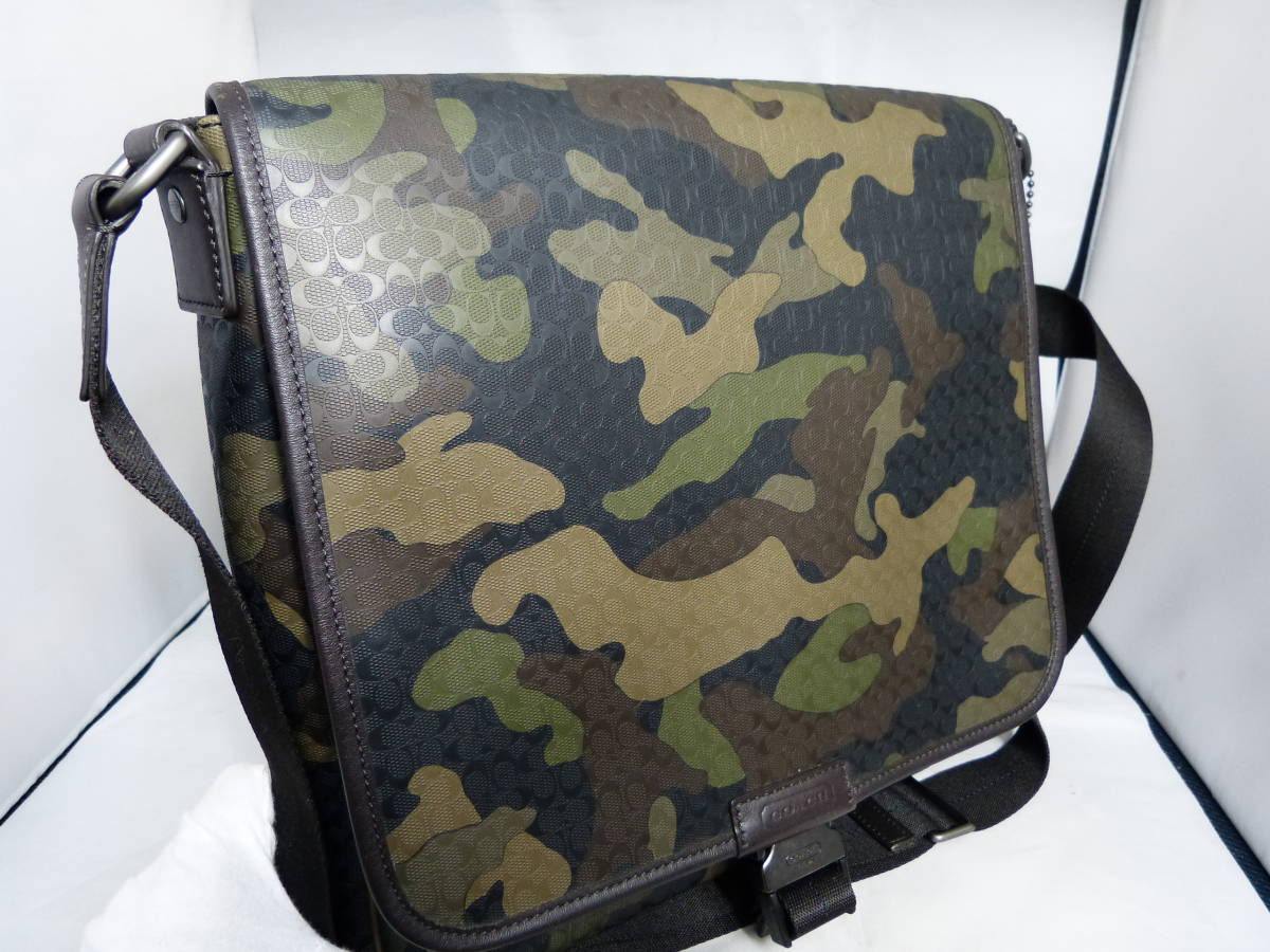 ☆1円祭り☆ カモフラ メッセンジャーバッグ COACH コーチ メンズ 