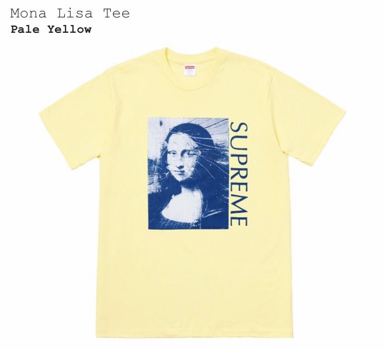 セール，2025 国内正規 M 18ss Supreme Mona Lisa Tee Pale Yellow モナリザ Tシャツ イエロー(Mサイズ)｜売買されたオークション情報、yahooの商品情報をアーカイブ公開 - オークファン 男性用