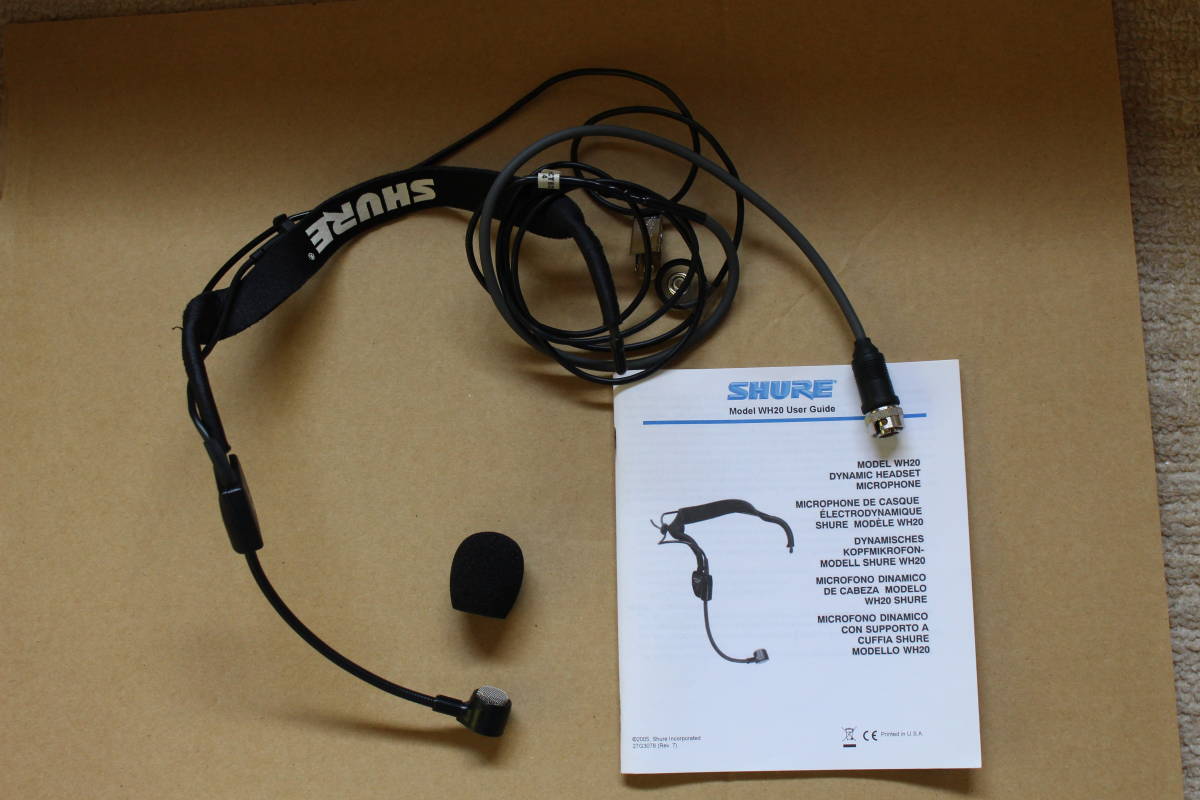 SHURE 有線ヘッドセット XLRコネクタ付きWH20XLRシュア(取説等付