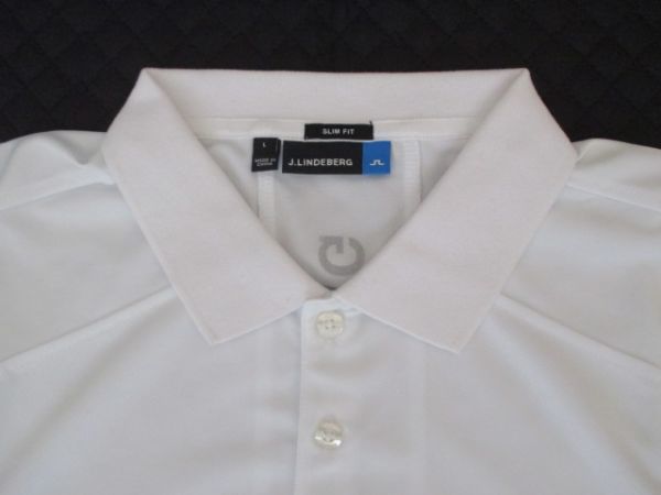 L1490【J.LINDBERG/リンドバーグ】半袖ポロシャツ/白/L/SLIM FIT/1度