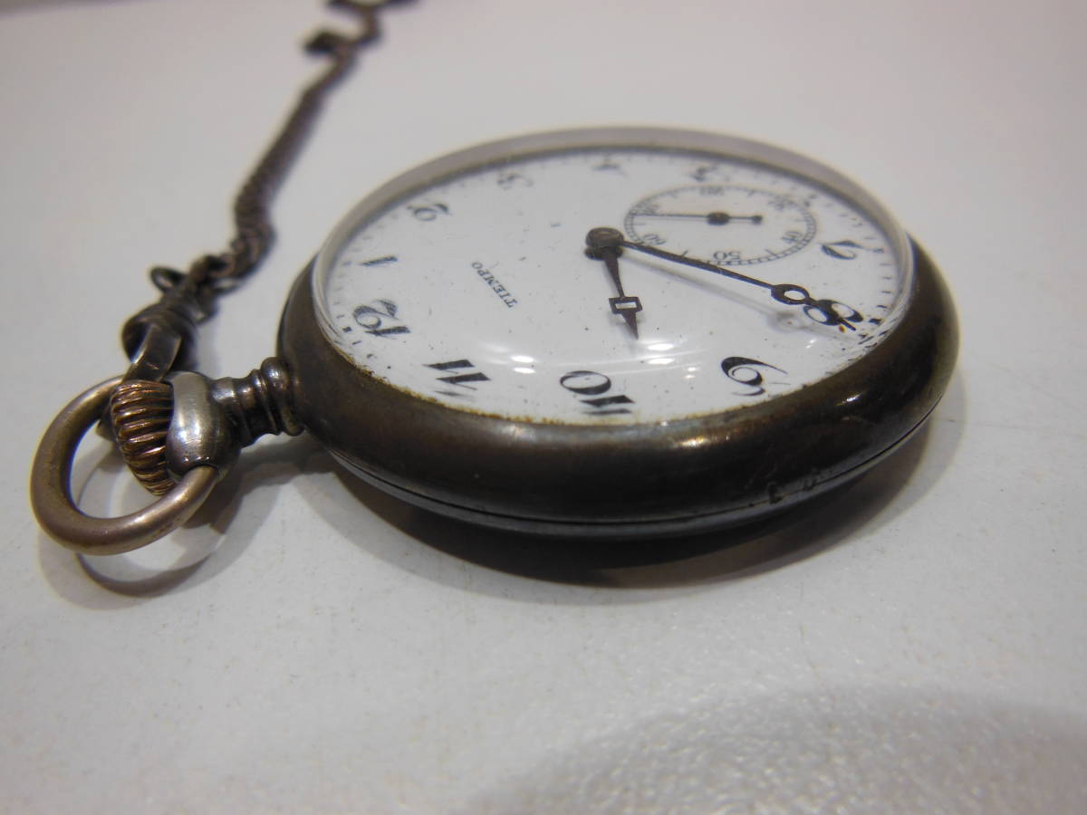 数量限定，限定SALE】 ☆動作品☆#35932 TIEMPO テンポ 手巻き懐中時計 