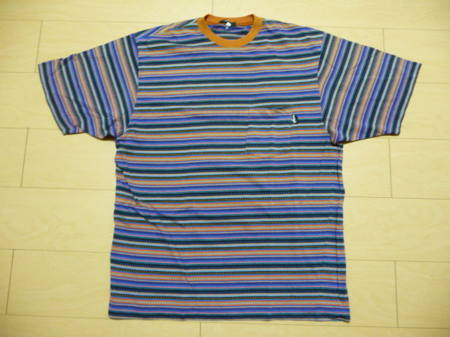 90's USA製　old stussy ジャガード Tシャツ Lサイズ ビンテージ オリジナル 90' OLD STUSSY ステューシー ジャガード織
