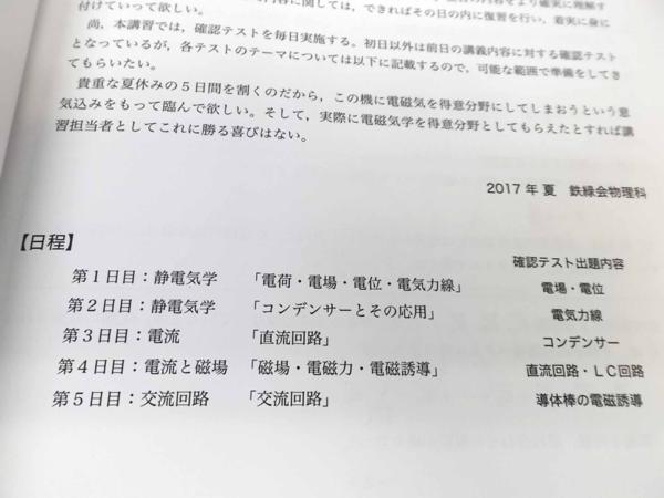 鉄緑会　夏期講習　高3物理総合演習 13003 鉄緑会【夏期講習】高3物理・分野別/高3物理・総合演習 2冊 全講
