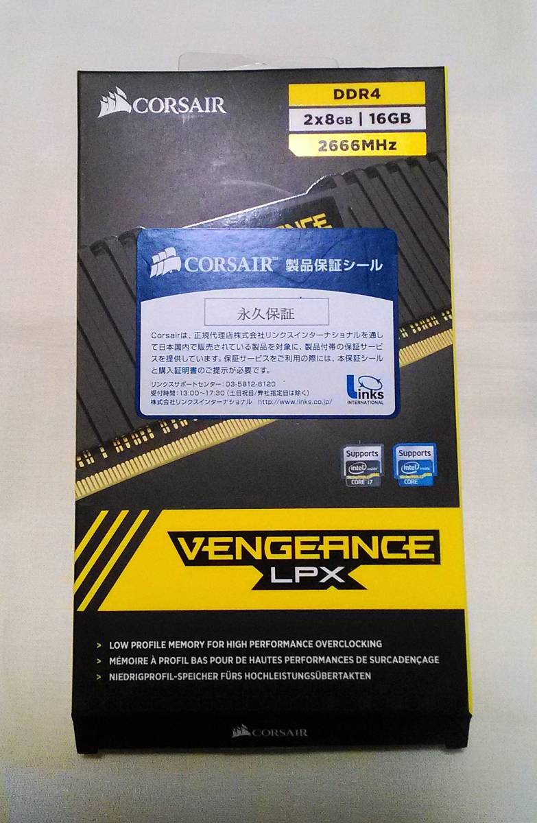 中古】CORSAIR VENGEANCE LPX DDR4 2666MHz 16GB (8GB×2) 【公式通販】