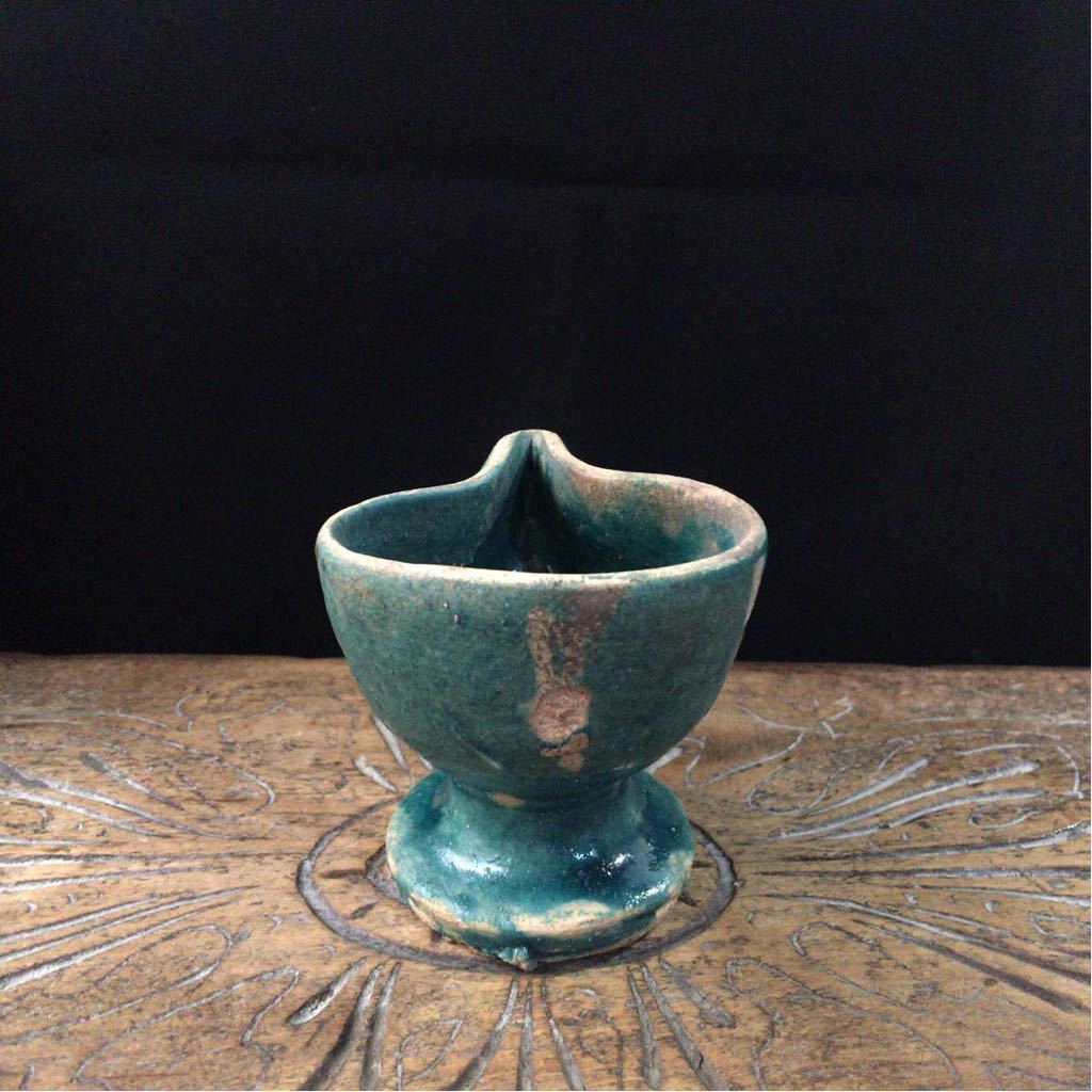 ☆いい楽☆ペルシア 青釉花と踊り子文壺 18－19世紀 桐箱付