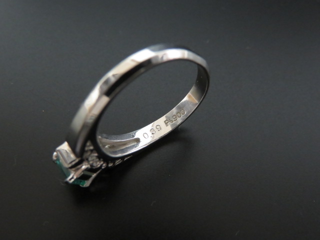 Pt900天然エメラルドグリーン 【1円～最落なし ☆ 華やか