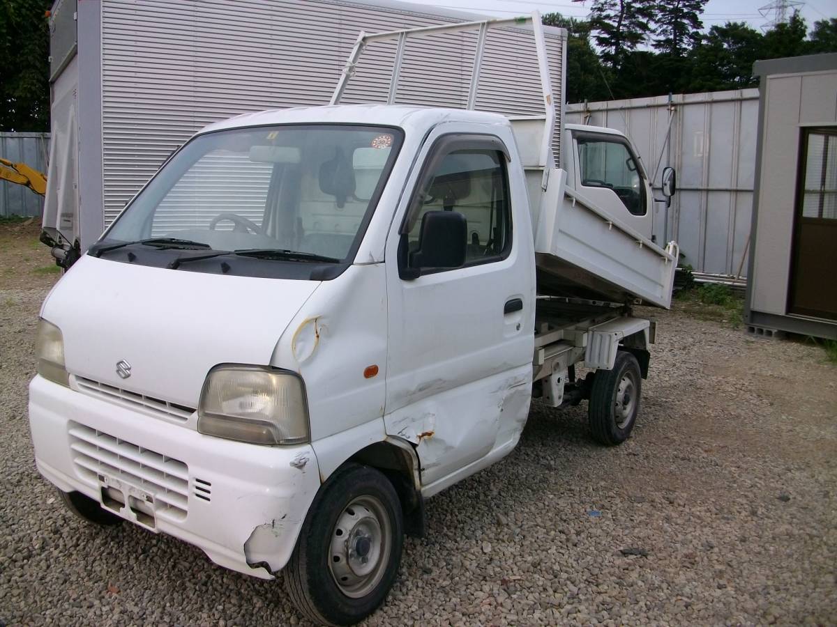事故　現状車　キャリートラック　ダンプ　５速MT　4WD　エアコン　パワステ　事故車 スズキ ダンプ キャリイトラック 深底ダンプ・一方開 キャリイ スズキが軽トラック「キャリイ」「スーパーキャリイ」の一部仕様を変更