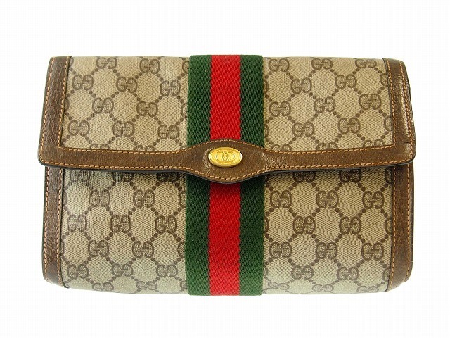 1円】GUCCI グッチ オールドグッチ シェリー ライン ポーチ セカンド