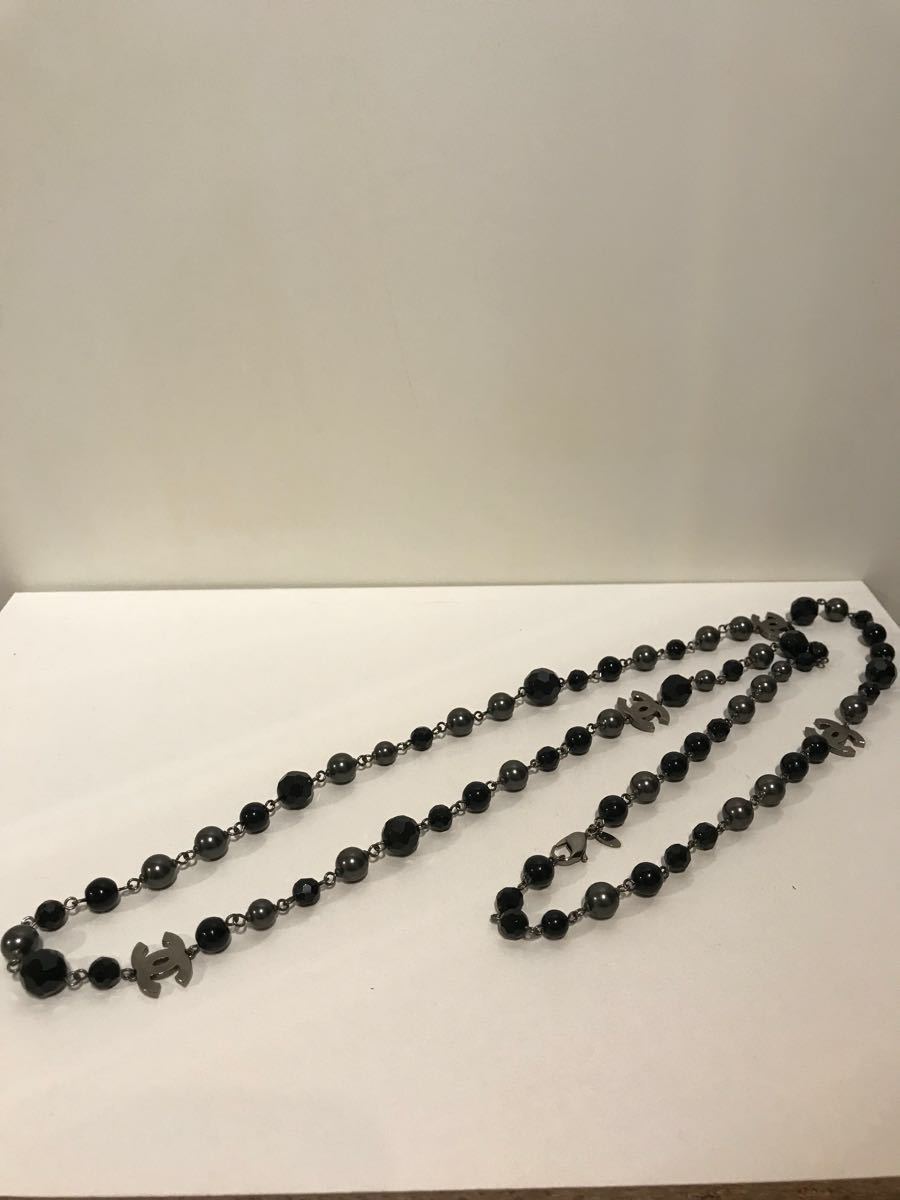 確実正規品☆CHANEL シャネル☆フェイクパールビーズココマークロングネックレス