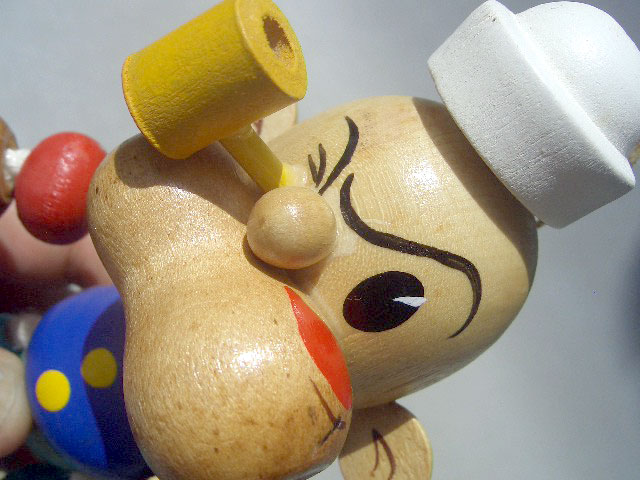 70S Vintage POPEYE Marionnette .USA ビンテージ ポパイ 美しき木彫り