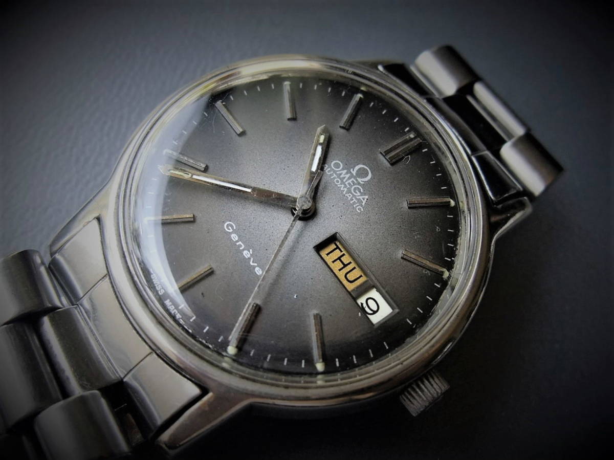オメガ　ジュネーブ　メンズ　自動巻き　グラデーション文字盤　希少品