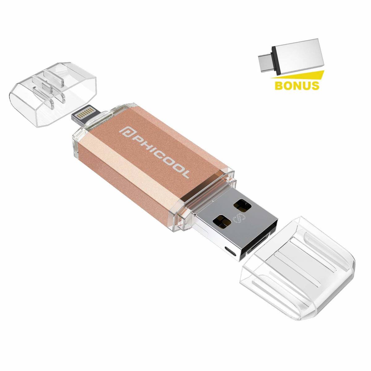 1円スタート Phicool Usb メモリー 32gb Iphone Pc Android 3in1 専用アプリ Otg Type C 変換アダプター付属 32gb 売買されたオークション情報 Yahooの商品情報をアーカイブ公開 オークファン Aucfan Com