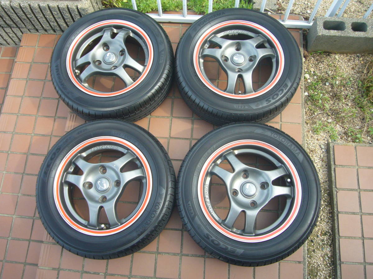 レア スズキスポーツ タイプC 14インチ 175/60R14 夏タイヤ付き 4本セット 14x5.5J 114.3 4H ET45 ...