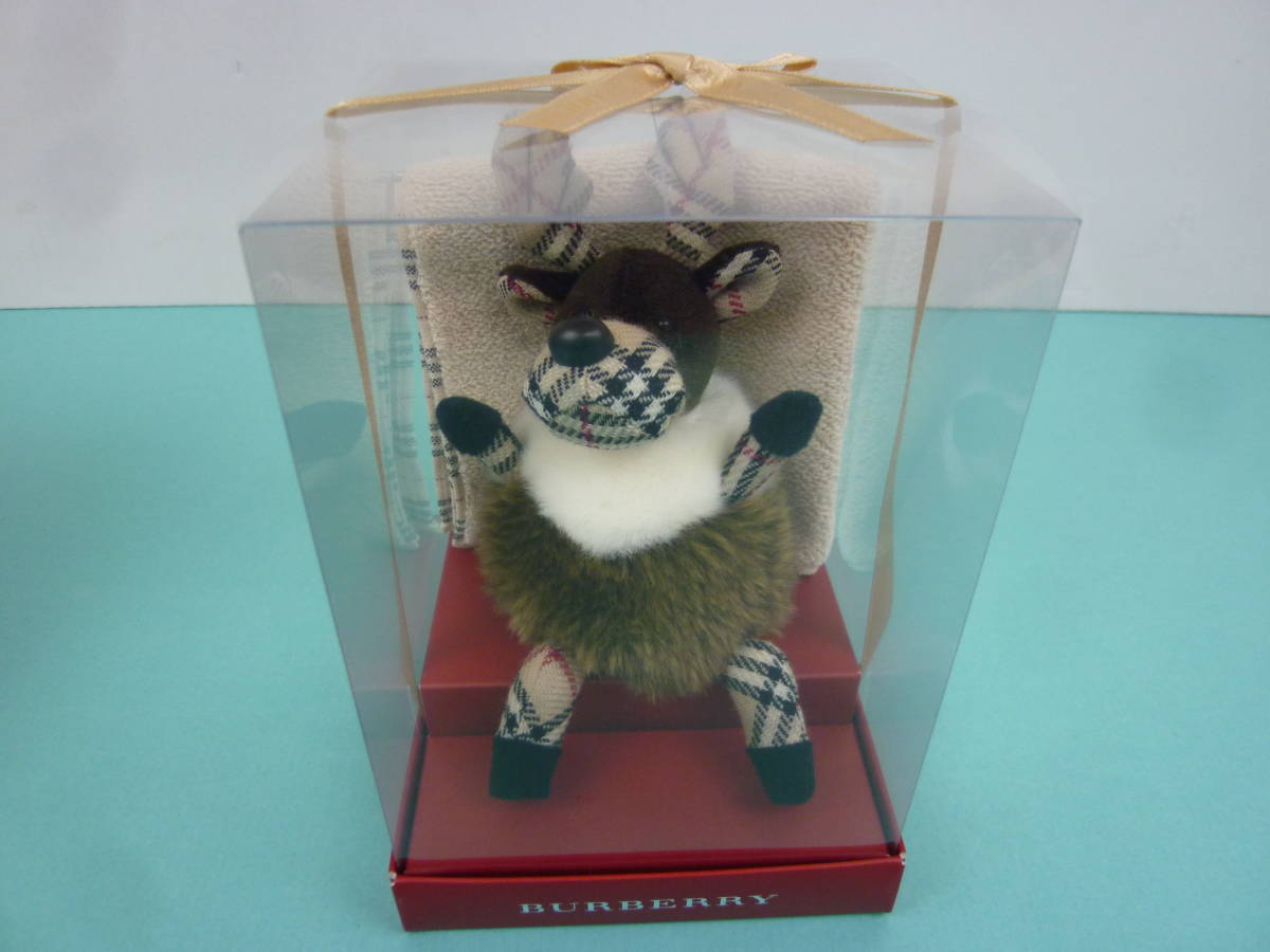 未使用 BURBERRY バーバリー ぬいぐるみ ハンドタオル セット トナカイ
