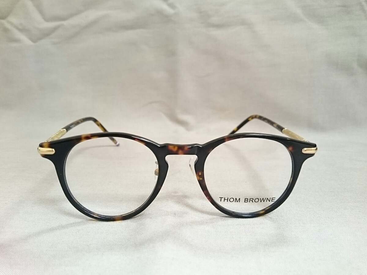 THOM BROWNE トムブラウン BROWN ブラック×ゴールド 眼鏡フレーム 