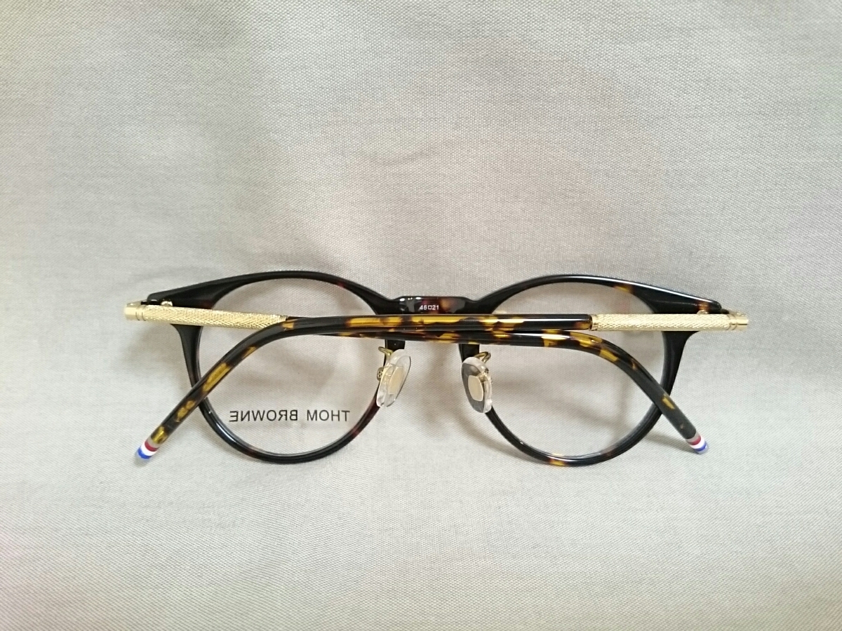 THOM BROWNE トムブラウン BROWN ブラック×ゴールド 眼鏡フレーム 