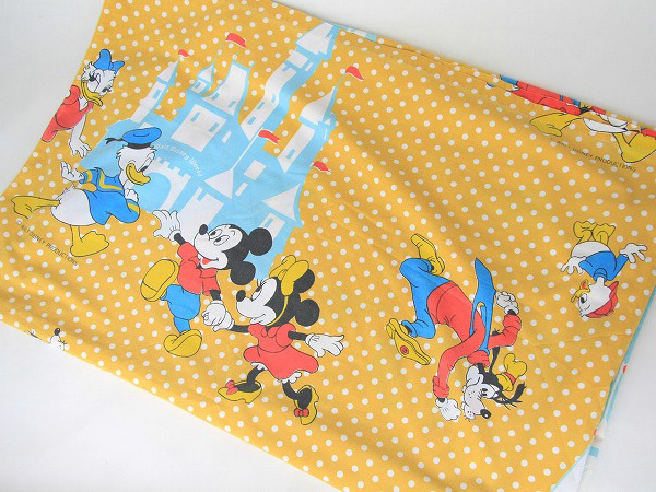 手芸素材・材料 Disney ディズニー USA製 ミッキー ビンテージシーツ