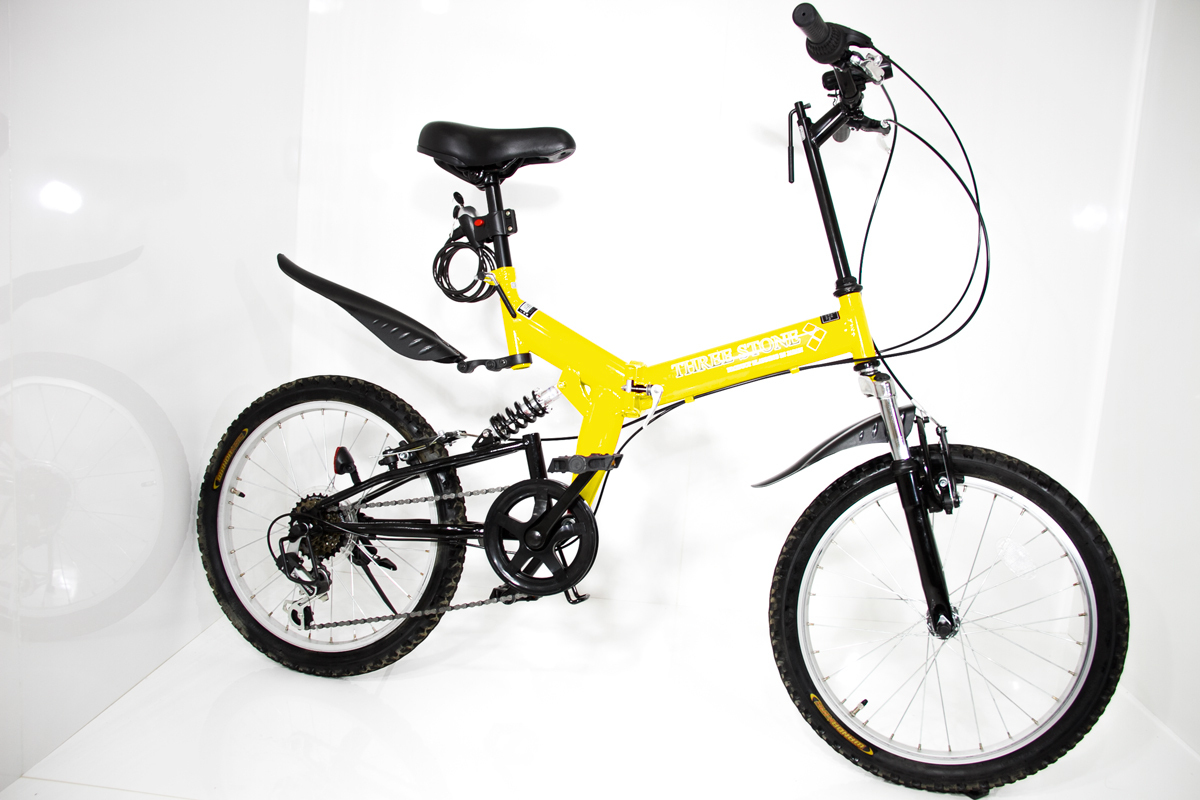 人気！JEEP20インチ シマノ6速 折り畳み自転車 YELLOW