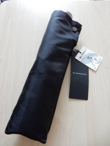 日本直販店 新品タグ付□バーバリー/BURBERRY□紳士 折りたたみ傘 黒