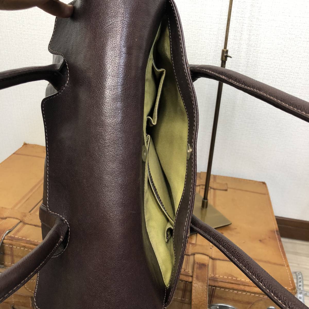 美品!定7万土屋鞄 レザー革トートバッグ こげ茶 ダークブラウン 