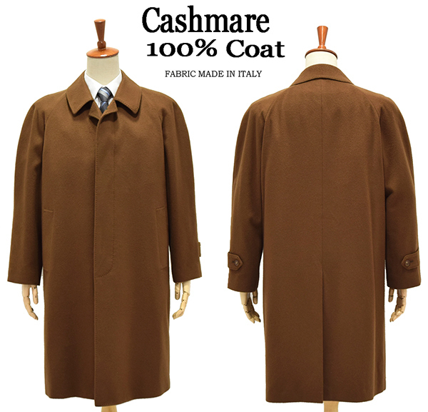 大丸百貨店 DAIMARU イタリア製カシミヤ100％ 高級ステンカラーコート/キャメル 美品