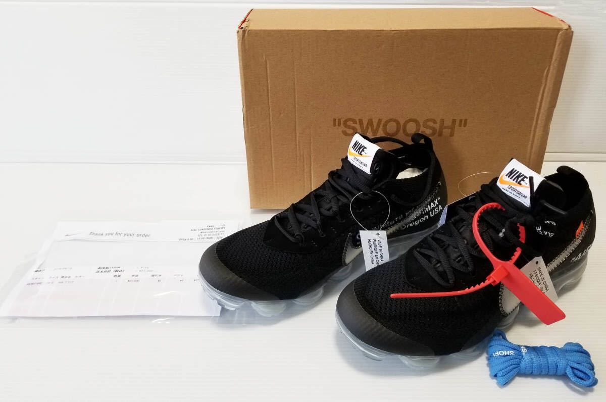 ☆1円 売切 新品 SNKRS 購入 OFF WHITE オフホワイト NIKE THE 10 AIR VAPORMAX FK AA3831-002 スニーカー 黒 26.5cm 即納可能☆ (Nike 0 Nike NIKE × ナイキ