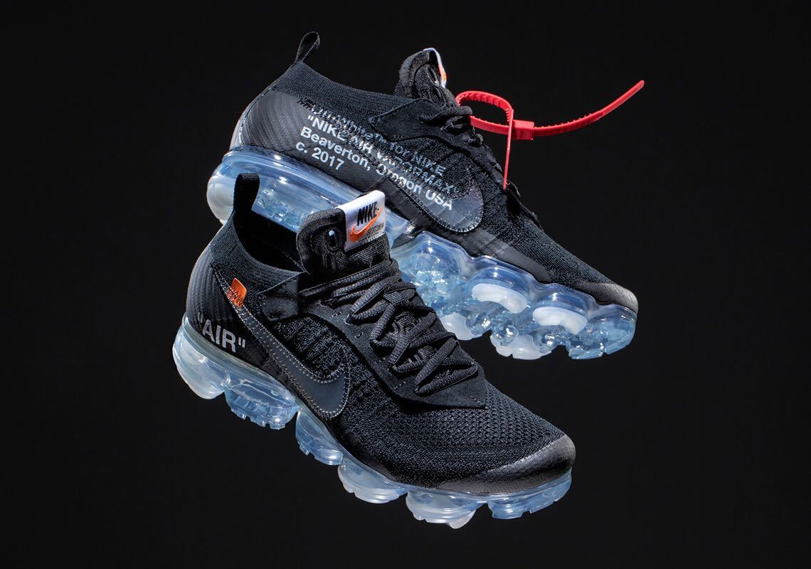 ☆1円 売切 新品 SNKRS 購入 OFF WHITE オフホワイト NIKE THE 10 AIR VAPORMAX FK AA3831-002 スニーカー 黒 26.5cm 即納可能☆ (Nike 0 Nike NIKE × ナイキ