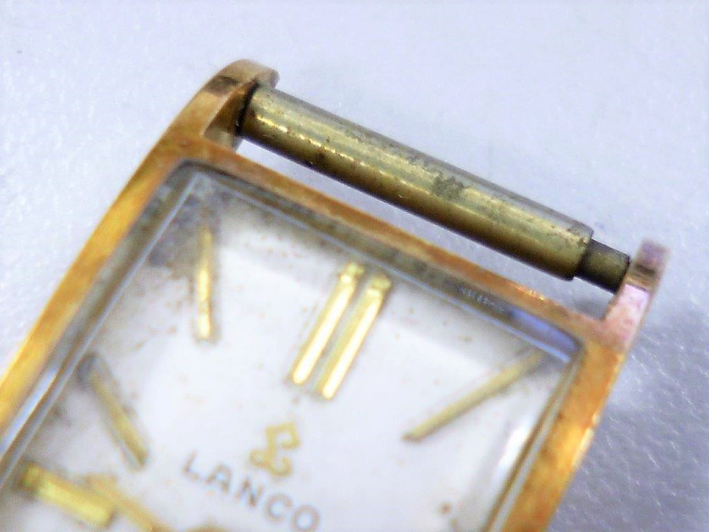 【アンティーク】スイス製 LANCO 18K 0.750 18金 金無垢ケース 21石 手巻き レディース 腕時計 総重量9.65g ケースのみ ジャンク_2