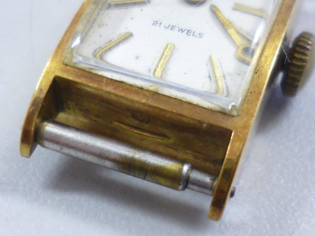 【アンティーク】スイス製 LANCO 18K 0.750 18金 金無垢ケース 21石 手巻き レディース 腕時計 総重量9.65g ケースのみ ジャンク_3