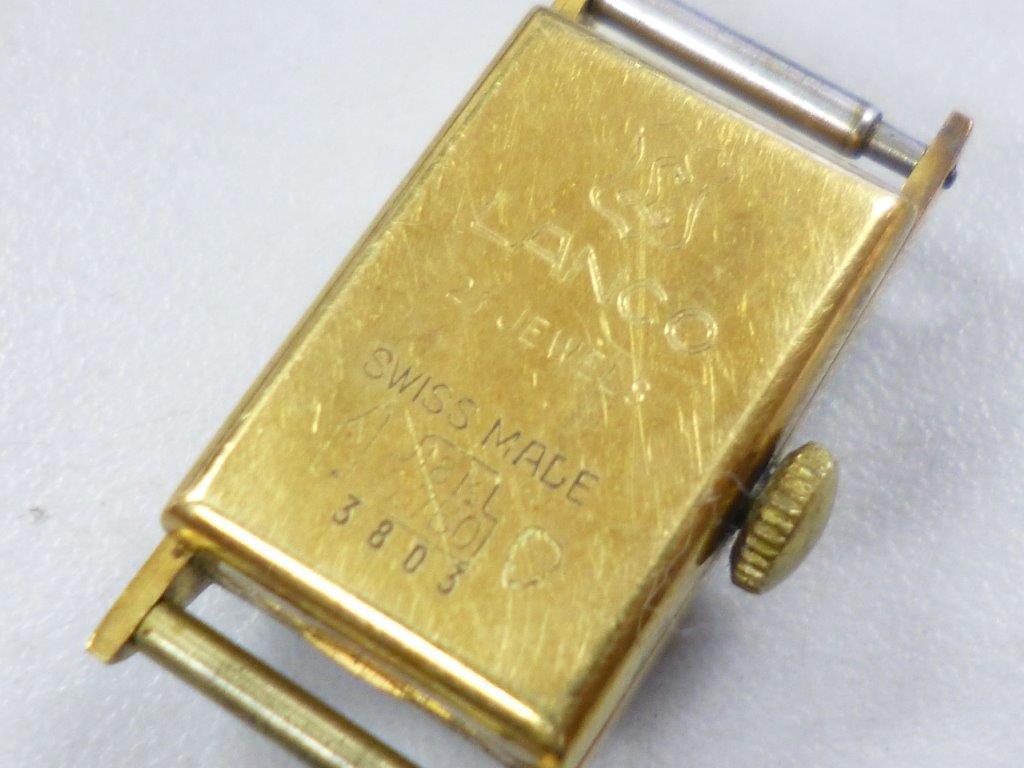 【アンティーク】スイス製 LANCO 18K 0.750 18金 金無垢ケース 21石 手巻き レディース 腕時計 総重量9.65g ケースのみ ジャンク_5