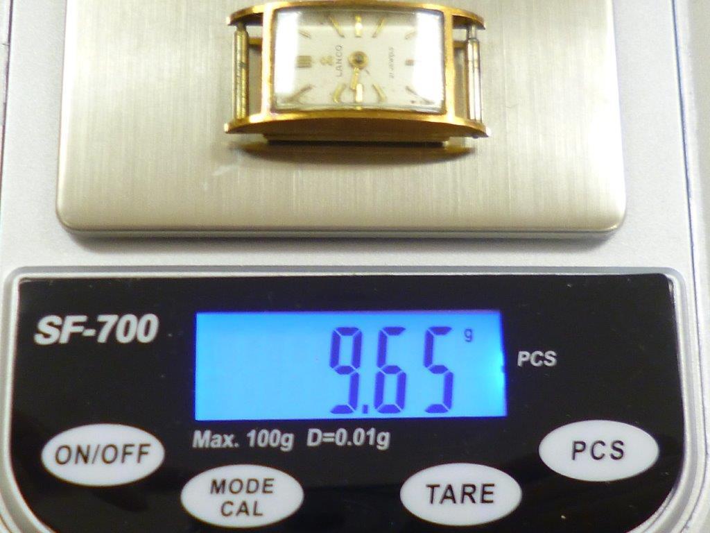 【アンティーク】スイス製 LANCO 18K 0.750 18金 金無垢ケース 21石 手巻き レディース 腕時計 総重量9.65g ケースのみ ジャンク_7