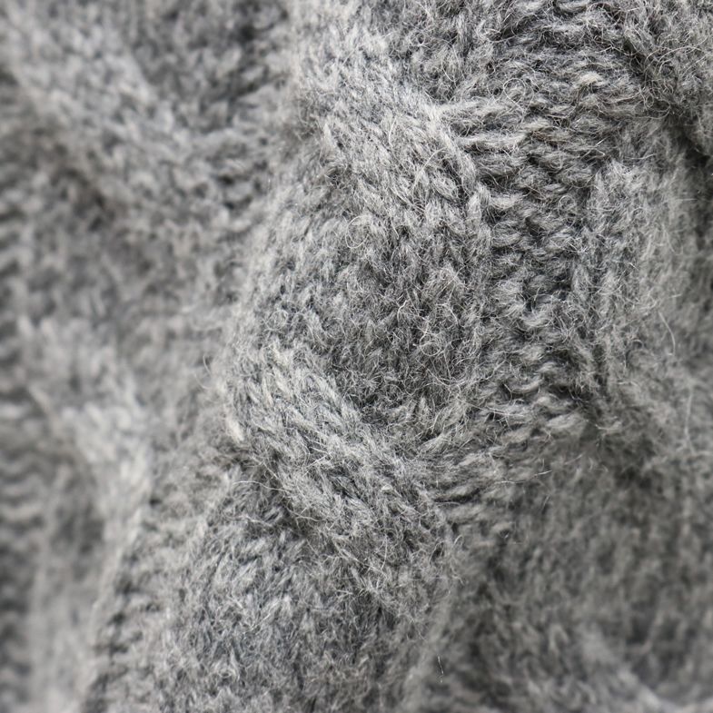 1円 新品 g-stage/46サイズ/長袖ハイネックニット クレイジー ケーブル編ミドルゲージ セーター ジーステージ/グレー/h615*