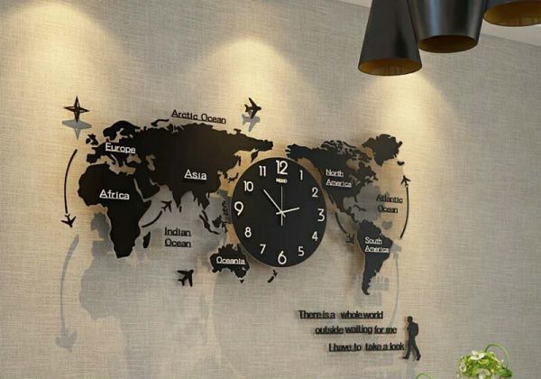 世界地図 ホーム＆キッチン 時計 おしゃれ デコレーション 