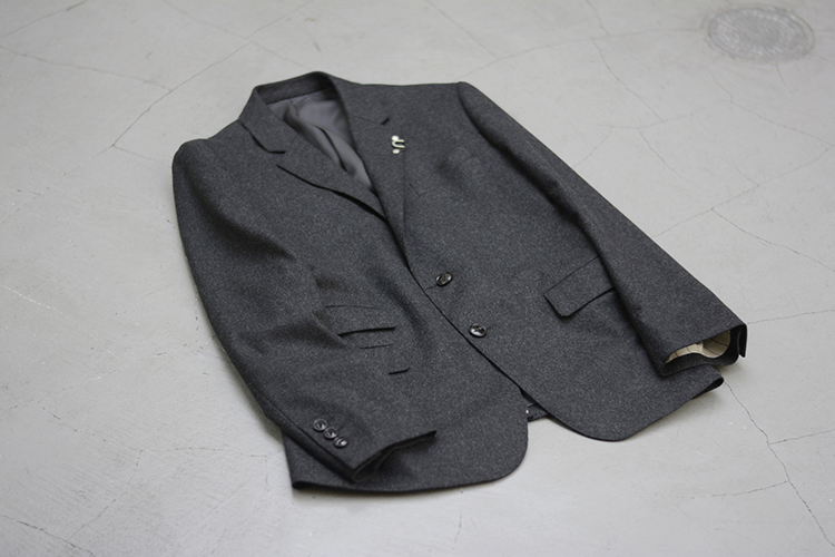 【Name.】チャコールグレーフランネルセットアップ name ストレッチフランネル テーラードジャケット スラックス