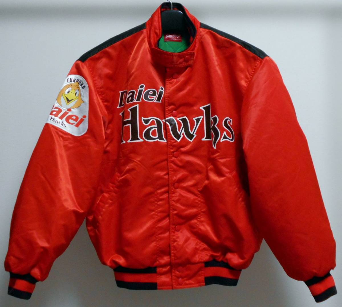 90s 当時物 福岡ダイエーホークス スタジャン Rawlings製 レッド