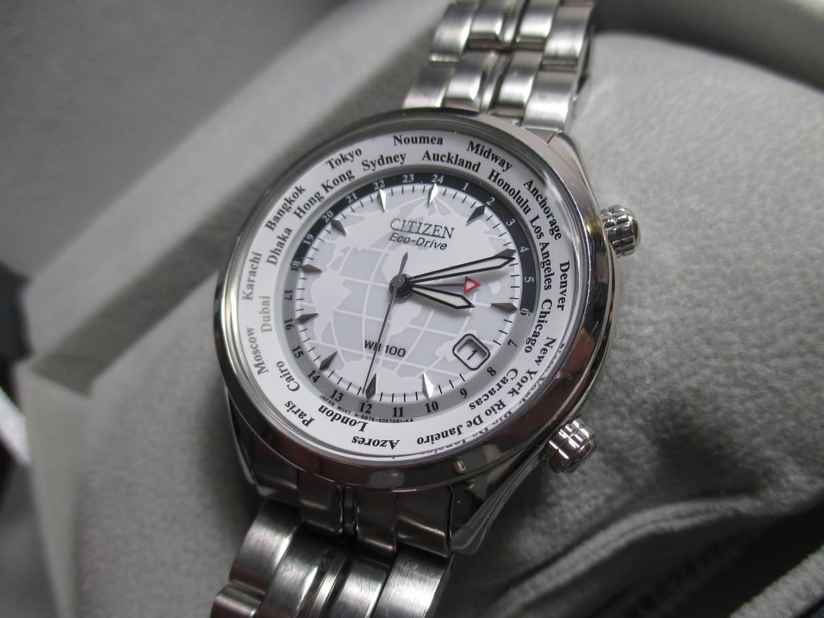 売切 美品 エコドライブ ワールドタイム BJ9121-57A (A3