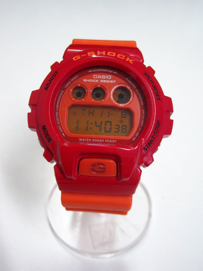 CASIOカシオG-SHOCKジーショック/DW-6900MM Crazy Colors腕時計/三つ目 クレイジーカラーズ オレンジ 赤 耐衝撃構造 20気圧防水 廃盤モデル
