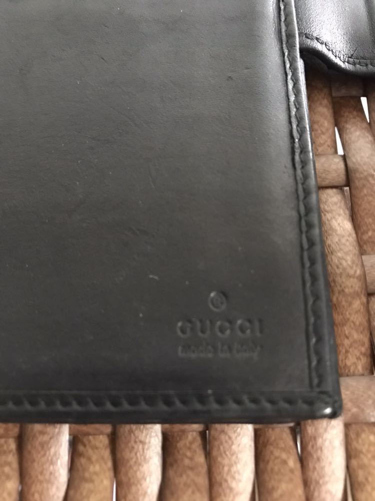 グッチ GUCCI 長財布 Wホック シェリーライン ブラック レザー